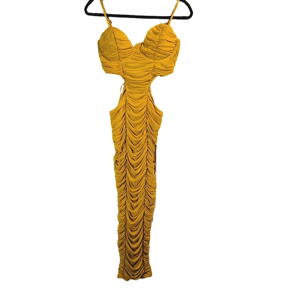 Fashion Nova Mustard, Midi dress, size L - Picture 2 of 6